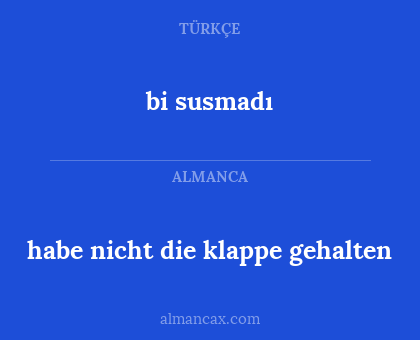 bi susmadı - habe nicht die klappe gehalten