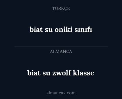 biat su oniki sınıfı - biat su zwolf klasse