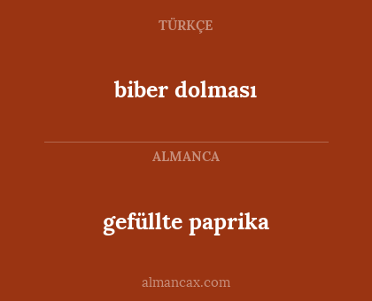gefüllte paprika - biber dolması