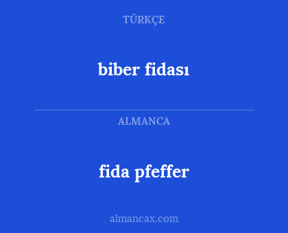 fida pfeffer - biber fidası