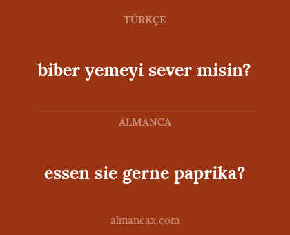 biber yemeyi sever misin? - essen sie gerne paprika?