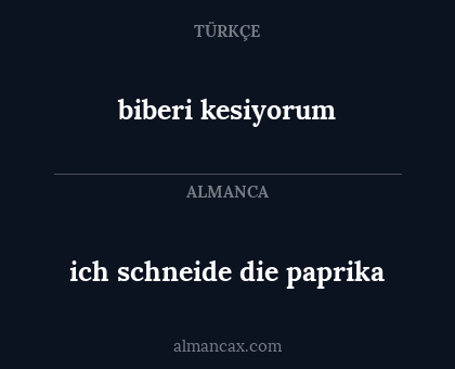 biberi kesiyorum - ich schneide die paprika