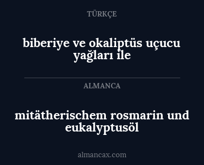 mitätherischem rosmarin und eukalyptusöl - biberiye ve okaliptüs uçucu yağları ile