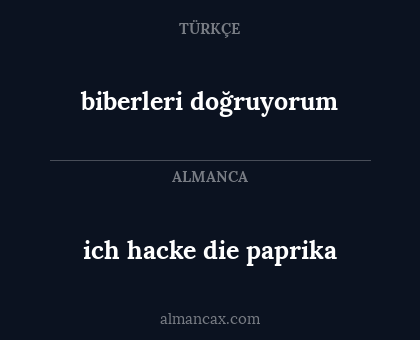 ich hacke die paprika - biberleri doğruyorum
