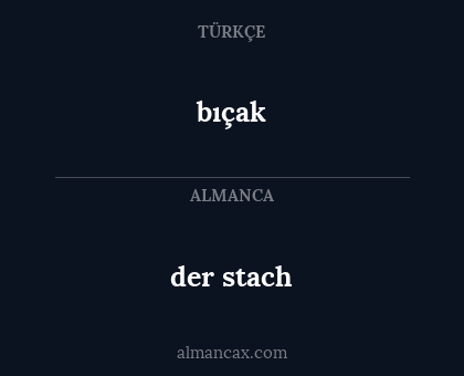 der stach - bıçak