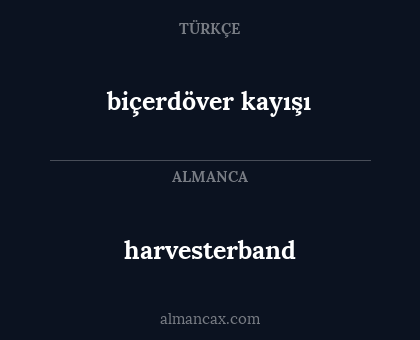 harvesterband - biçerdöver kayışı