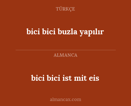 bici bici buzla yapılır - bici bici ist mit eis