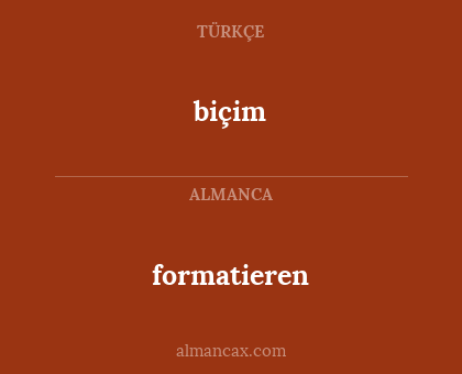 biçim - formatieren