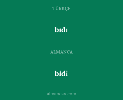 bidi - bıdı