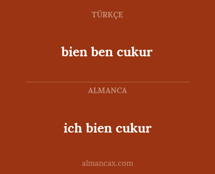 ich bien cukur - bien ben cukur