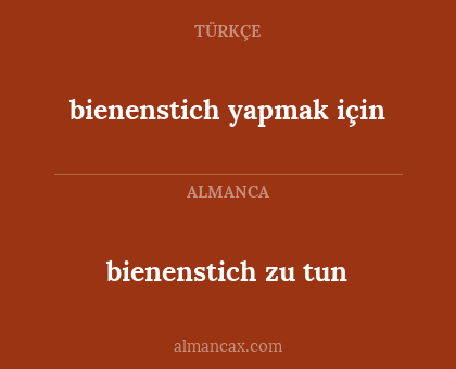 bienenstich yapmak için - bienenstich zu tun