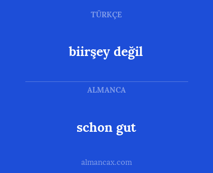 schon gut - biirşey değil
