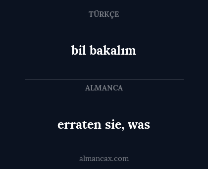 bil bakalım - erraten sie, was