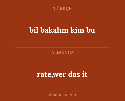 bil bakalım kim bu - rate,wer das it
