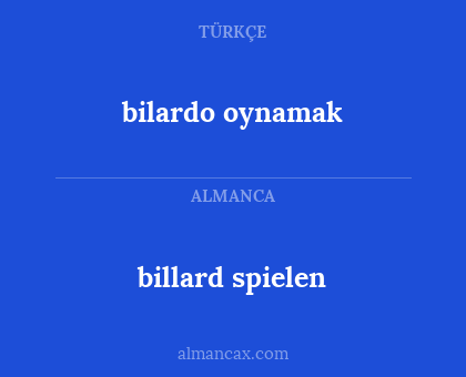 billard spielen - bilardo oynamak