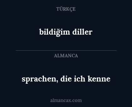sprachen, die ich kenne - bildiğim diller