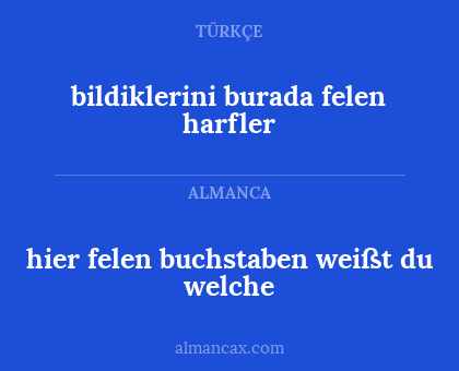 bildiklerini burada felen harfler - hier felen buchstaben weißt du welche