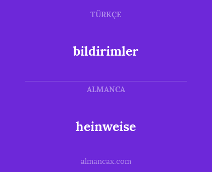 bildirimler - heinweise