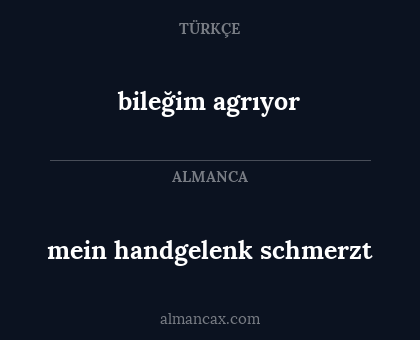 bileğim agrıyor - mein handgelenk schmerzt