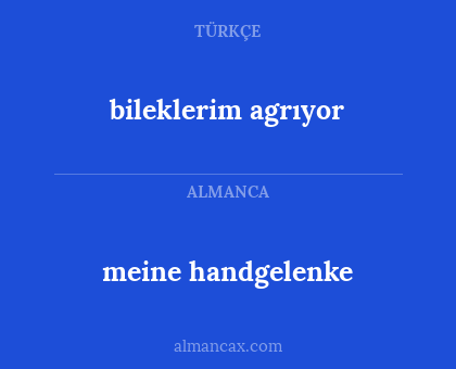 bileklerim agrıyor - meine handgelenke