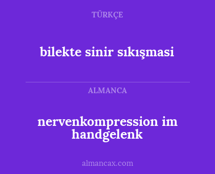 nervenkompression im handgelenk - bilekte sinir sıkışmasi