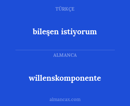 willenskomponente - bileşen istiyorum