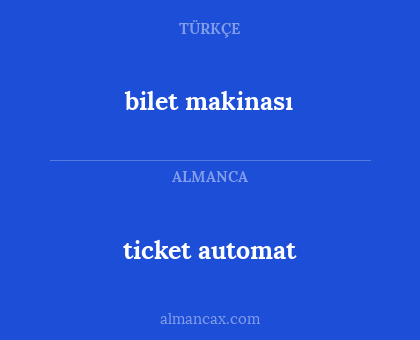 bilet makinası - ticket automat