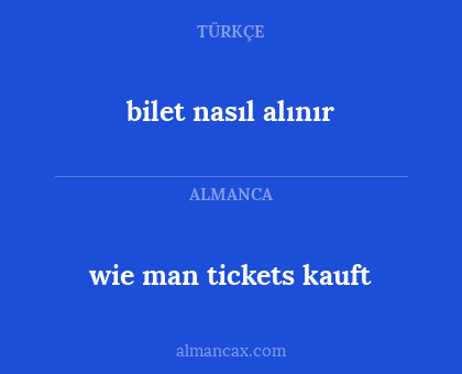 wie man tickets kauft - bilet nasıl alınır