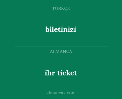 biletinizi - ihr ticket