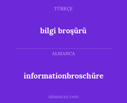 informationbroschüre - bilgi broşürü