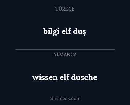 bilgi elf duş - wissen elf dusche