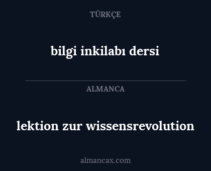 lektion zur wissensrevolution - bilgi inkilabı dersi