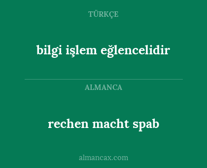 rechen macht spab - bilgi işlem eğlencelidir