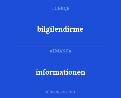 informationen - bilgilendirme