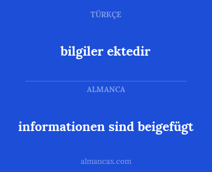informationen sind beigefügt - bilgiler ektedir