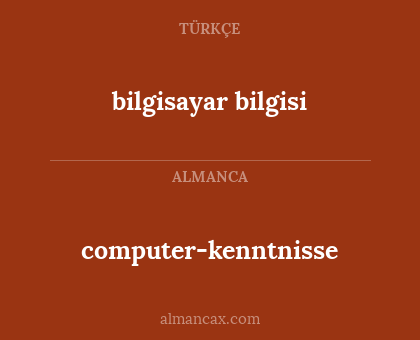 computer-kenntnisse - bilgisayar bilgisi