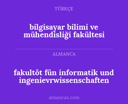 bilgisayar bilimi ve mühendisliği fakültesi - fakultöt fün informatik und ingenievrwissenschaften