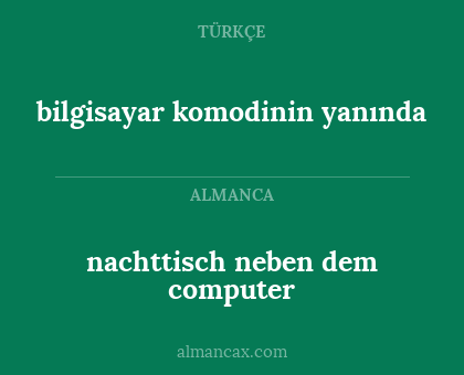 nachttisch neben dem computer - bilgisayar komodinin yanında