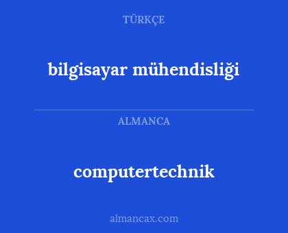 bilgisayar mühendisliği - computertechnik