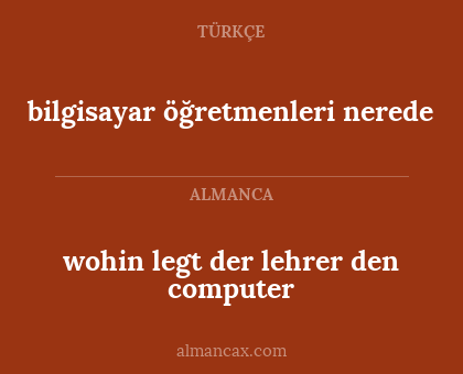 wohin legt der lehrer den computer - bilgisayar öğretmenleri nerede