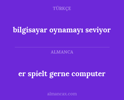 bilgisayar oynamayı seviyor - er spielt gerne computer