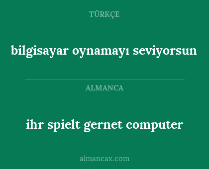 ihr spielt gernet computer - bilgisayar oynamayı seviyorsun