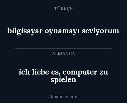 ich liebe es, computer zu spielen - bilgisayar oynamayı seviyorum