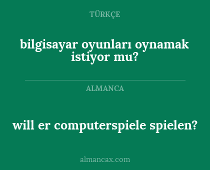 will er computerspiele spielen? - bilgisayar oyunları oynamak istiyor mu?