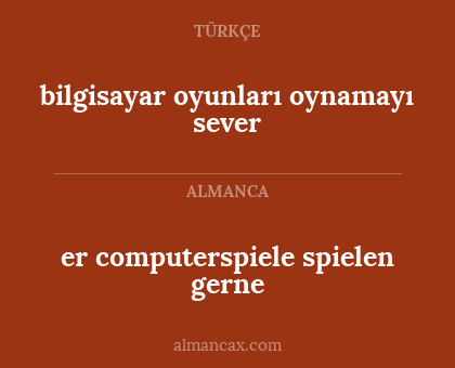 er computerspiele spielen gerne - bilgisayar oyunları oynamayı sever
