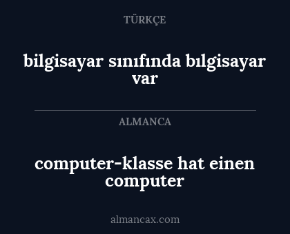 computer-klasse hat einen computer - bilgisayar sınıfında bılgisayar var