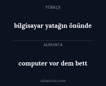 bilgisayar yatağın önünde - computer vor dem bett