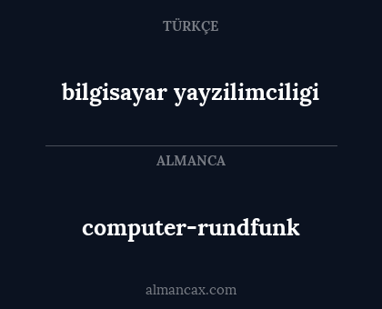 bilgisayar yayzilimciligi - computer-rundfunk