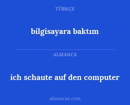 ich schaute auf den computer - bilgisayara baktım