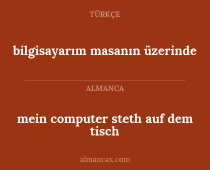 bilgisayarım masanın üzerinde - mein computer steth auf dem tisch